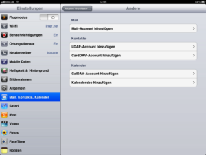 Email auf iPad einrichten 2