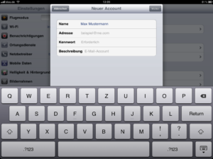 Email auf iPad einrichten 3