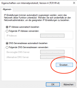 VPN erweiterte Einstellungen