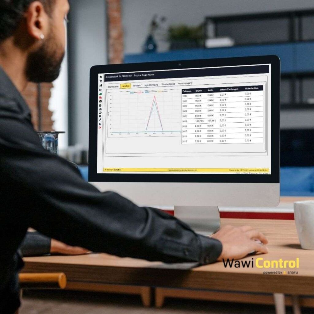 WawiControl Ansicht Grafik und Tabelle
